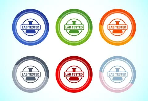Lab tested icon. Laboratory testing product quality certificate symbol, But.. Stock Illustration