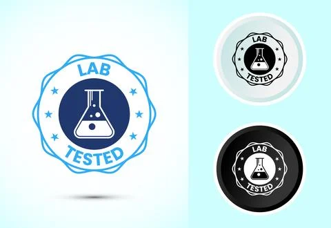 Lab tested icon. Laboratory testing product quality certificate symbol,  Cl.. Stock Illustration
