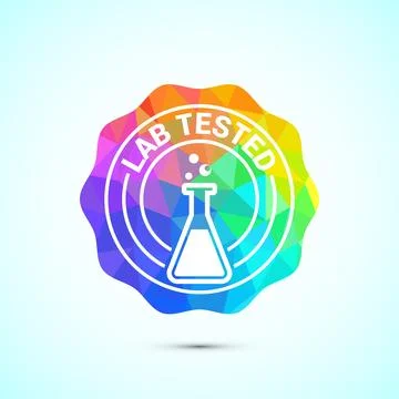 Lab tested icon. Laboratory testing product quality certificate symbol,  Cl.. Stock Illustration