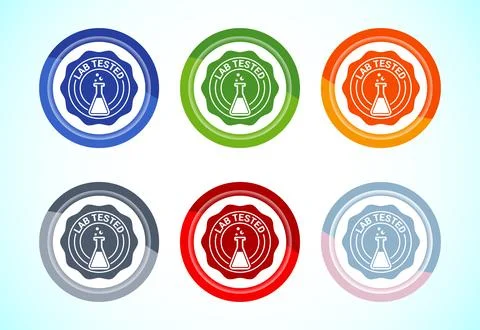 Lab tested icon. Laboratory testing product quality certificate sign symbol.. Stock Illustration