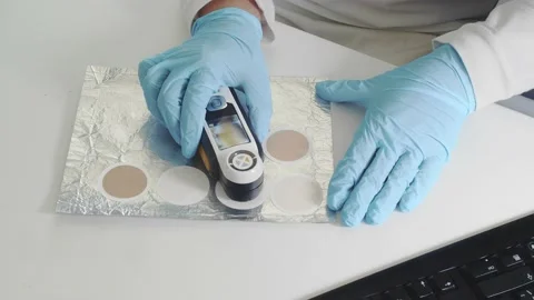 Lab testing of samples for PH. Stock Footage 164388483