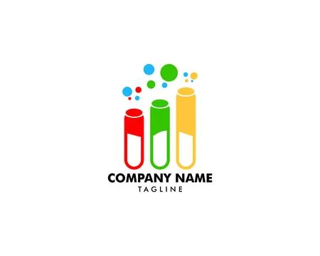 Lab tube vector icon logo design Stock Illustration