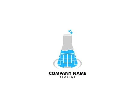 Lab tube vector icon logo design Stock Illustration