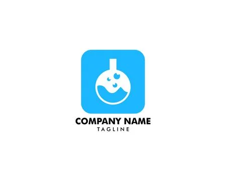 Lab tube vector icon logo design Stock Illustration