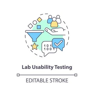 Lab usability testing concept icon Stock Illustration