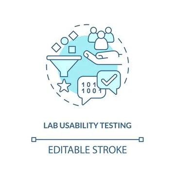 Lab usability testing turquoise concept icon Stock Illustration