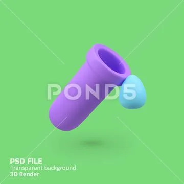 Lab Utensil isolated 3d render icon illustration PSDテンプレート
