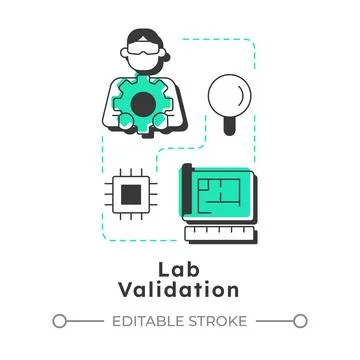 Lab validation modern linear concept icon Stock Illustration