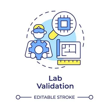 Lab validation multi color concept icon Stock Illustration