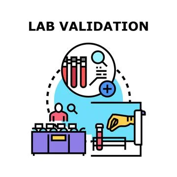 Lab validation process performing medical test analysis 库存插图