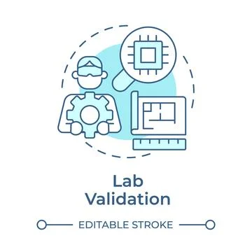 Lab validation soft blue concept icon Stock Illustration