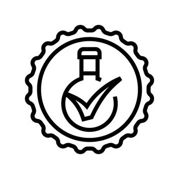 Lab verified label product caution line icon vector illustration Illustrazione stock