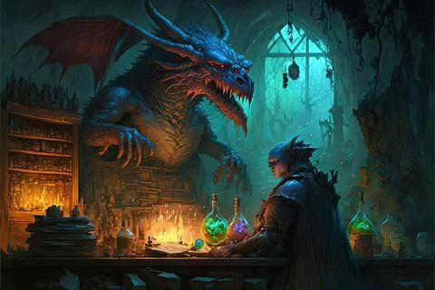 A Lab In A Volcano Stock Illustration