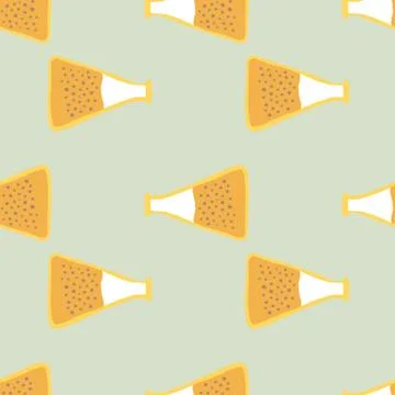 Labaratory medical seamless pattern with bulb shapes. Flask simple orange ele Illustrazione stock