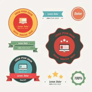 Label And Ribbon set Stock Illustration