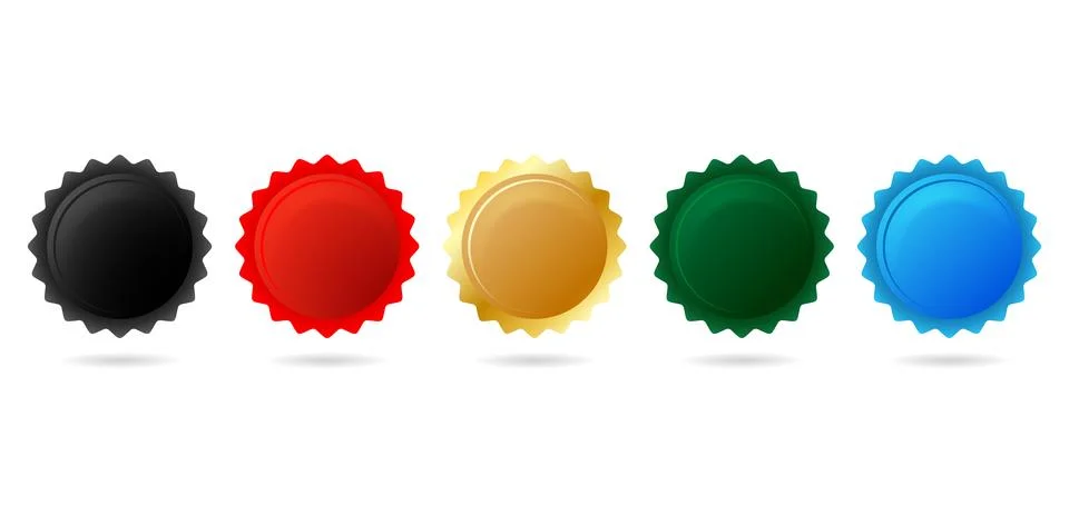 Label badge 5 element Stock Illustration