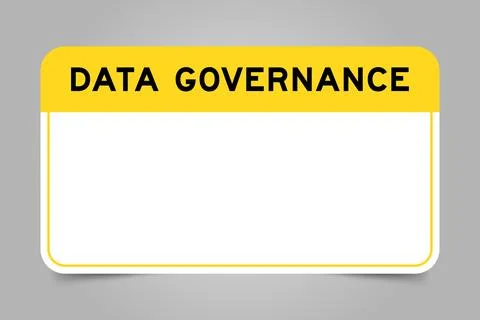 Label banner that have yellow headline with word data governance and white .. Stock Illustration