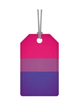Label with a bisexual pride flag 스톡 일러스트