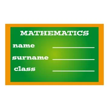 Label book mathematics on green background Stock Illustration