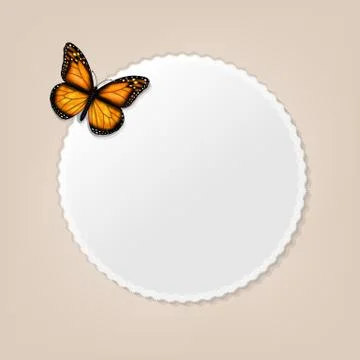 Label With Butterfly Stock Illustration