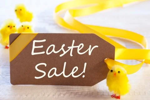 Label, Chicks, Text Easter Sale Stock Photos