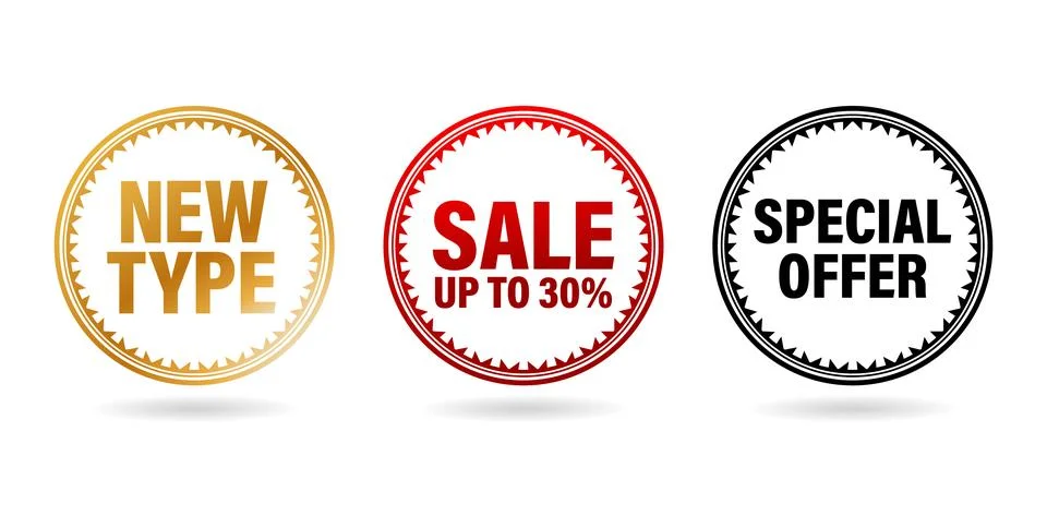 Label Circle 3 element Stock Illustration