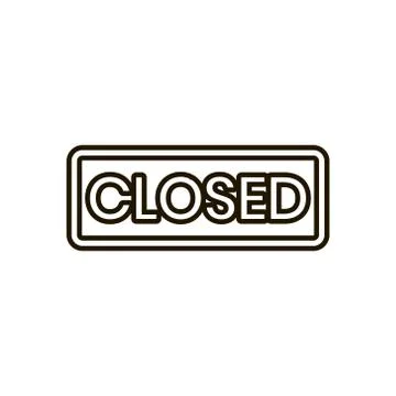 The label is closed icon on white background. Vector illustration EPS 10. Stock Illustration