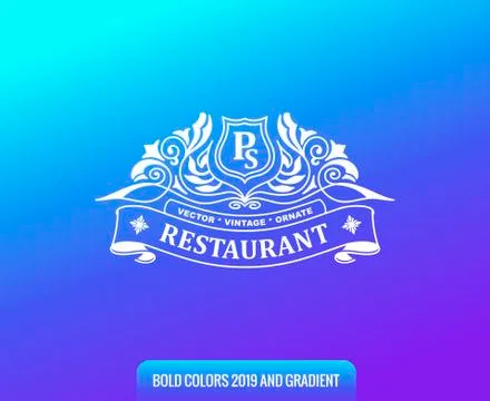 Label on color gradient background. Vintage logo, label, card, badge, frame with Illustrazione stock