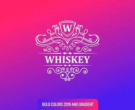 Label on color gradient background. Vintage logo, label, card, badge, frame with Illustrazione stock