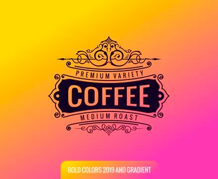 Label on color gradient background. Vintage logo, label, card, badge, frame with Stock Illustration