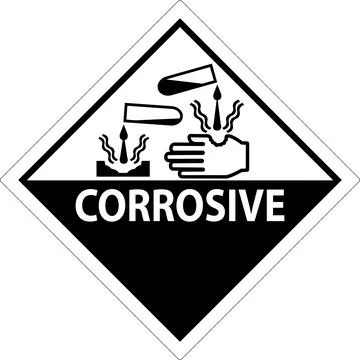 Label Corrosive Sign On White Background Stock Illustration
