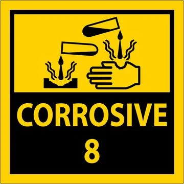 Label Corrosive Sign On White Background Stock Illustration