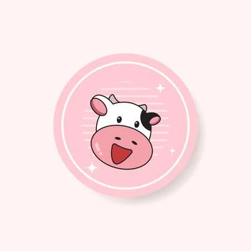 Label cow illustration Stock Illustration