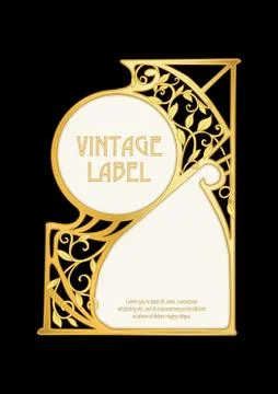 Label, decorative frame, border. Stock Illustration