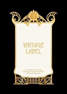 Label, decorative frame, border. Illustrazione stock