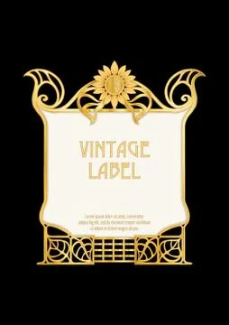 Label, decorative frame, border. Illustrazione stock