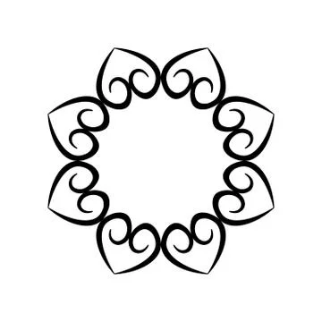 Label decorative scroll element Stock Illustration