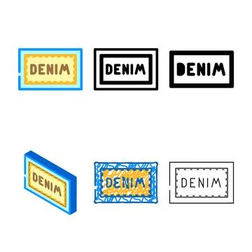 Label denim color icon vector simplified Stock Illustration