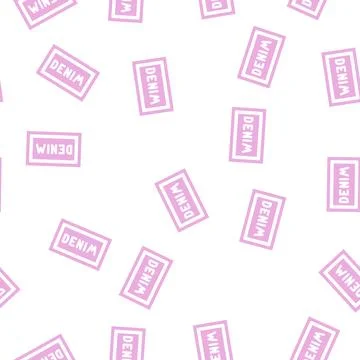 Label denim glyph vector seamless pattern Stock Illustration