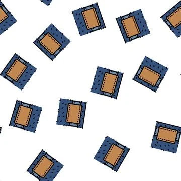 Label denim vector seamless pattern Stock Illustration
