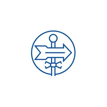 Label direction line icon concept. Label direction flat vector symbol, sign Stock Illustration