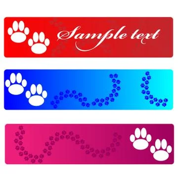 Label with dog paws. Stock Illustration
