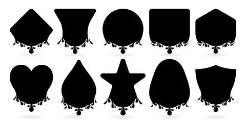 Label drops basic shape models with ten variation isolated background, Stock Illustration