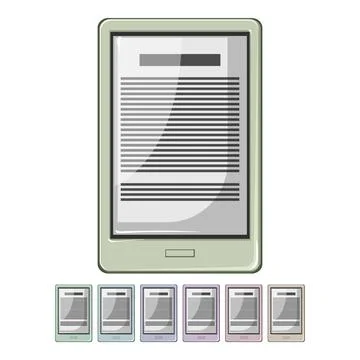 Label ebook reader cartoon vector graphic イラスト素材
