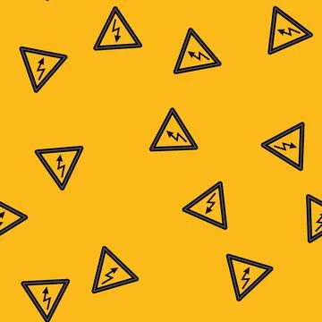 Label electricity vector seamless pattern イラスト素材