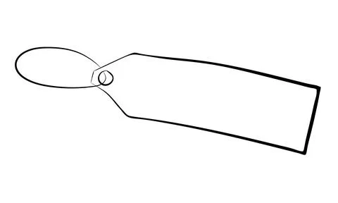 Label with empty space for text. Hand drawn outline cartoon tag. Stock vector Stock Illustration