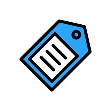 Label flat color icon Stock Illustration