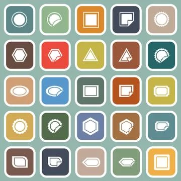 Label flat icons on blue background Stock Illustration