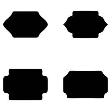 Label frame silhouette icon set Stock Illustration