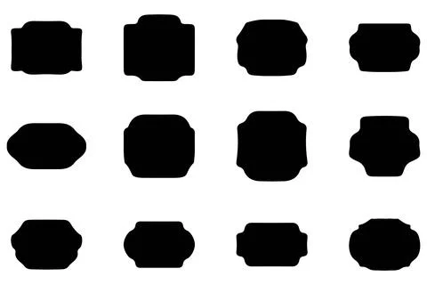 Label frame silhouette icon set Stock Illustration